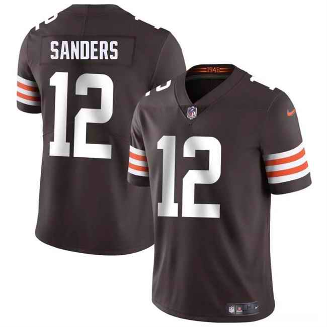 Men's Cleveland Browns #12 Shedeur Sanders Brown 2025 Draft Vapor Untouchable Limited Stitched Football Jersey